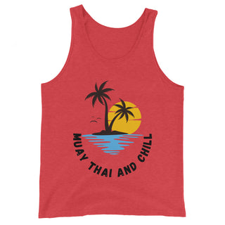 Buy red-triblend Unisex Muay Thai n Chill Tank Top