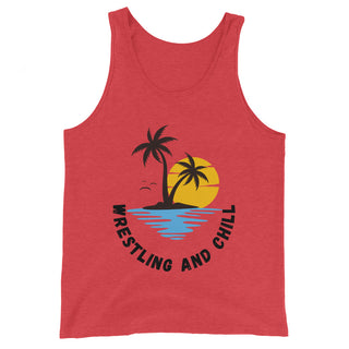 Buy red-triblend Wrestling n Chill Tank Top