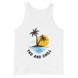 Buy white TKD and Chill Tank Top