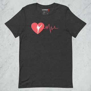 Buy dark-grey-heather Unisex Heart beat Tshirt