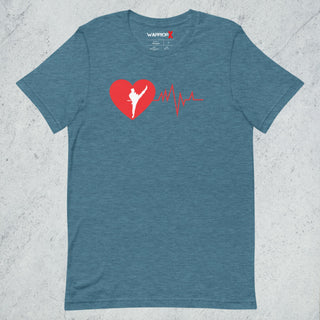 Buy heather-deep-teal Unisex Heart beat Tshirt