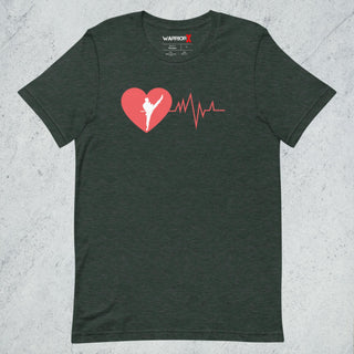 Buy heather-forest Unisex Heart beat Tshirt