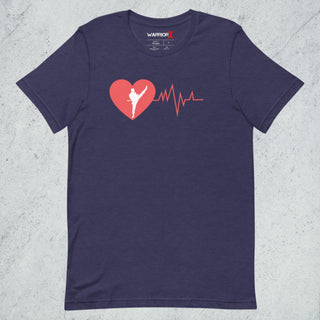 Buy heather-midnight-navy Unisex Heart beat Tshirt